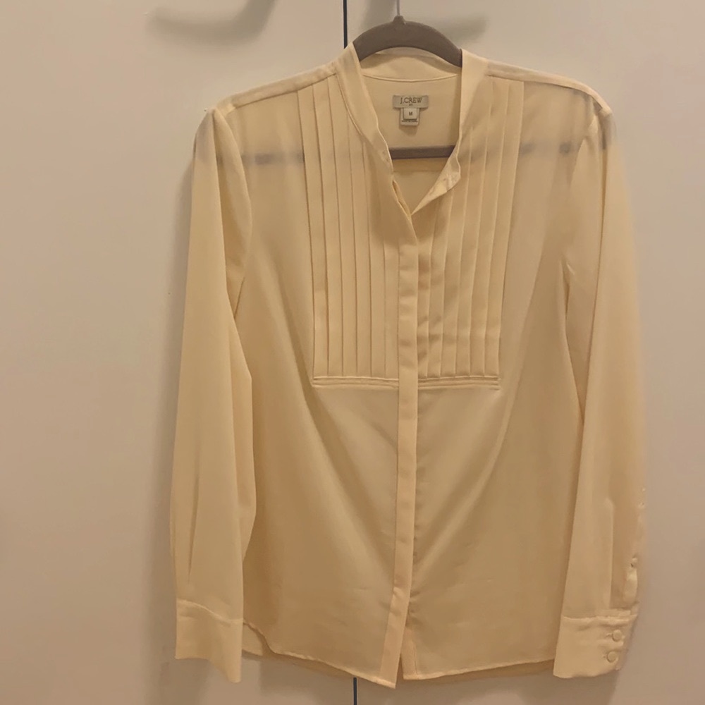 J.CREW lightly worn ivory blouse. Size Medium